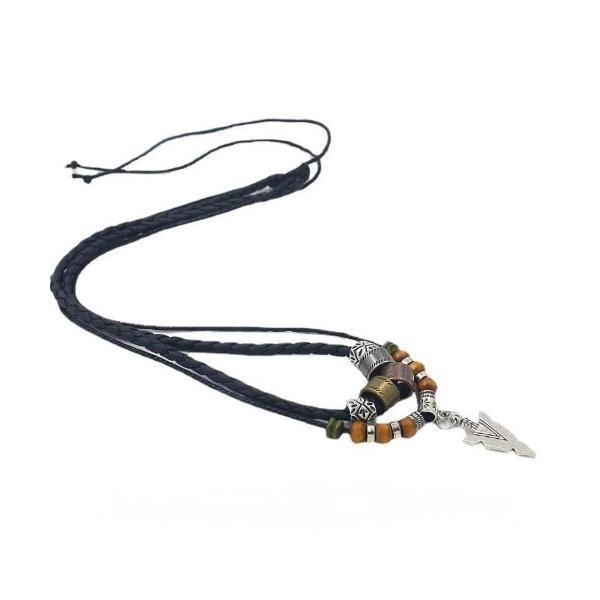 ネックレス 「ロープネックレス アローヘッド ビーズ ペンダント(BDS) メンズ レディース