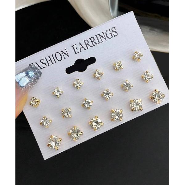 ピアス 「レディース 9ペアセット ダイヤ風ピアス(BDS) レディース メンズ
