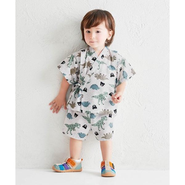 甚平 浴衣 恐竜柄の甚平スーツ キッズ 子供 男の子 女の子