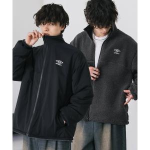 ブルゾン アウター UMBRO アンブロ 別注コラボ 2wayリバーシブルワンポイントロゴ刺繍トラックボアジャケット メンズ レディース