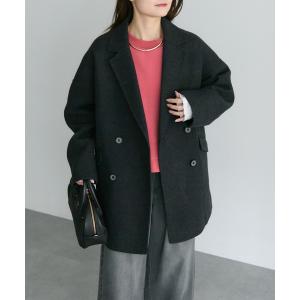 コート アウター ハンドメイド風ウール混テーラーコート レディース