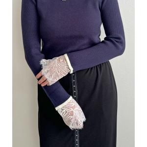 ニット セーター カフスレースニットトップス レディース