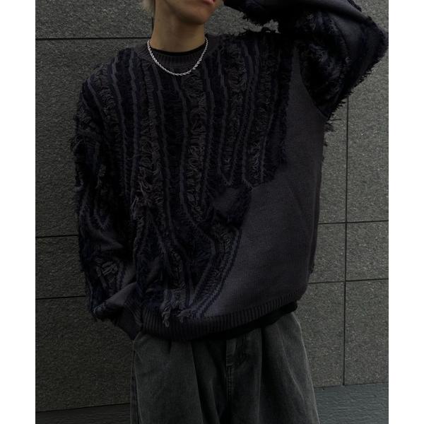 セーター ニット フリンジニットプルオーバー メンズ