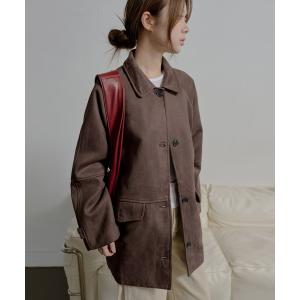 コート アウター 「2025FW新作アイテム」シングルボタンブレッドスエードハーフコート レディース