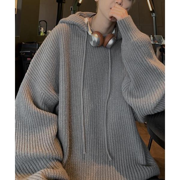 セーター ニット 「ユニセックス商品」ニットフーディ メンズ レディース