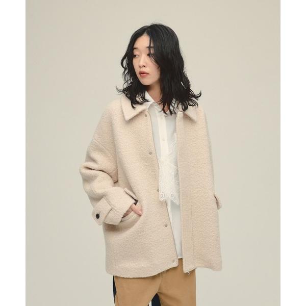 ステンカラーコート コート 「eL」Boucle Zip Coat/580998 レディース