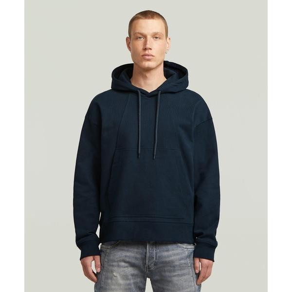 パーカー A Line Loose Hoodie Sweater/フロントシームデザインオーバーサイ...