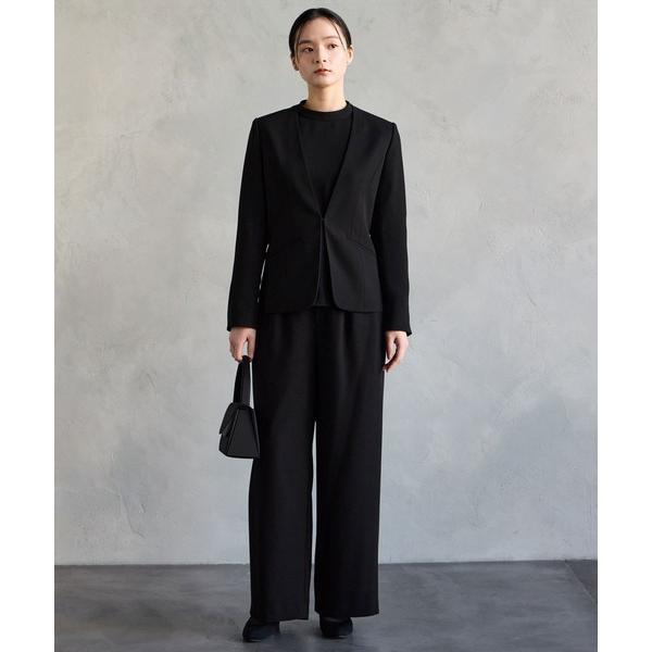 スラックス パンツ 「喪服・礼服・WEB限定」マシンウォッシャブル Vネックノーカラージャケット・プ...