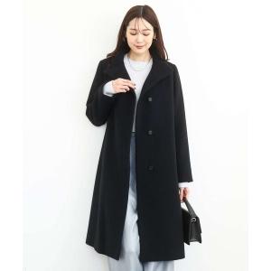 コート アウター SUPER100sウール スタンドカラーロングコート レディース