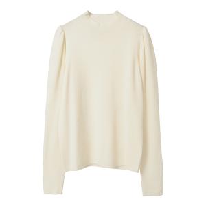 ニット セーター パフスリーブリブニット レディース