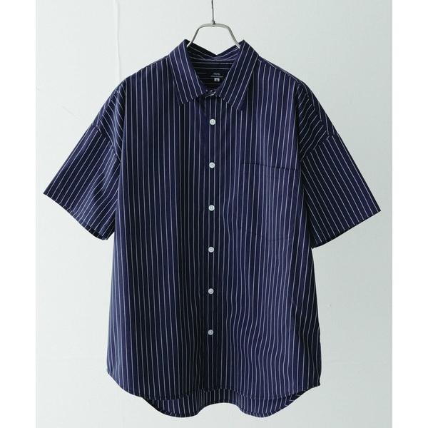 「ITEMS URBANRESEARCH」 半袖シャツ LARGE ネイビー メンズ