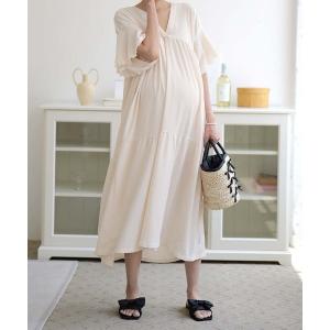 「CHOCOA」 半袖ワンピース FREE ベージュ レディース