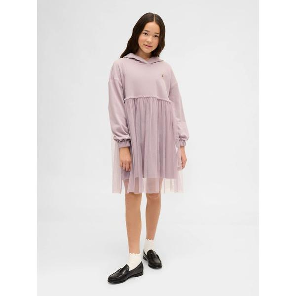 ワンピース オーバーサイズ ミックスメディア パーカーワンピース キッズ 子供服 女の子