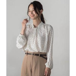 ブラウス シャツ 「WEB限定」バックサテン小紋プリントブラウス レディース