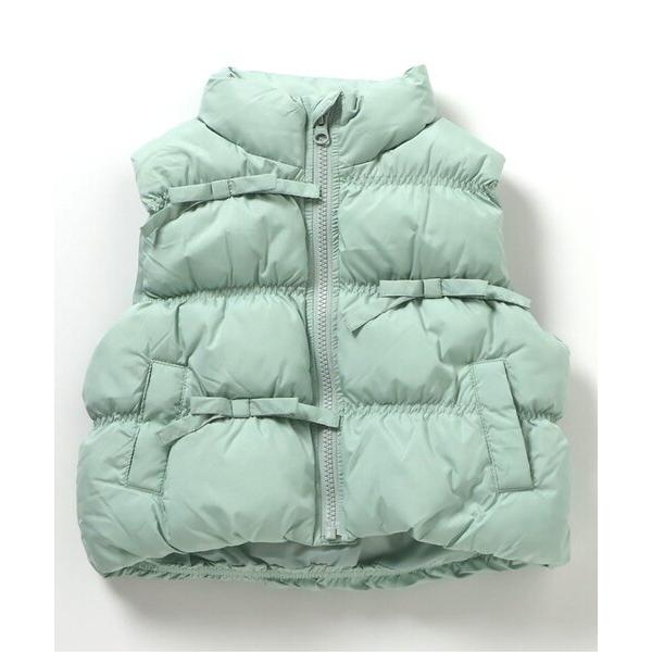 ダウンベスト アウター 「ジュニア対応」シャーリングリボン中綿ベスト キッズ 子供服 男の子 女の子