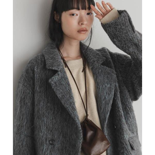 コート アウター シャギーテーラードジャケット レディース