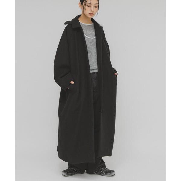 ステンカラーコート コート ステンカラーコクーンロングコート レディース