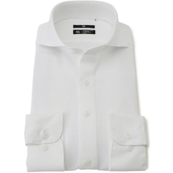 フォーマル シャツ 「スーパーノンアイロン・ストレッチ・速乾」「長袖」「BLACK LINE」ホリゾ...