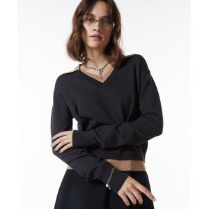 ニット セーター MOON LAYERED VNECK KNIT/ムーンレイヤードブイネックニット レディース