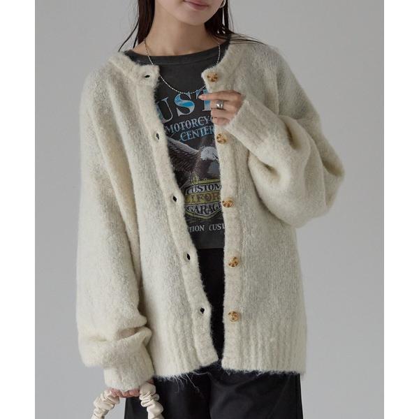 カーディガン ブークレニットカーディガン レディース