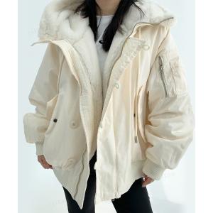 ブルゾン アウター 韓国ファッション N3Bボアフード付きコートブルゾン レディース メンズ
