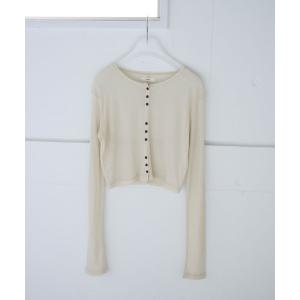 ニット セーター anuke Sheer Rib Cardigan レディース