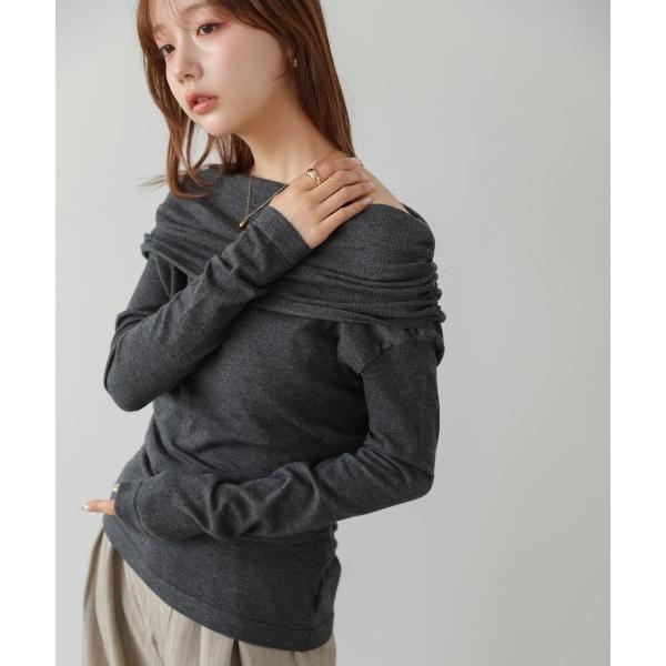 tシャツ オフショルウエストマークトップス レディース