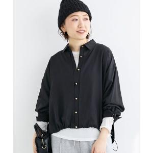 ブラウス シャツ 裾ドロストレギュラーカラーシャツ レディース