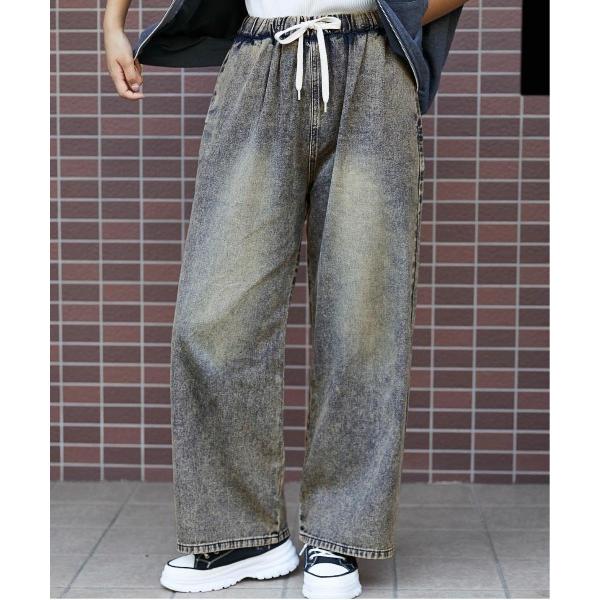 ジーンズ デニム デニムパンツ 「リラックス映え」レディース デニム イージーパンツ ワイドシルエッ...