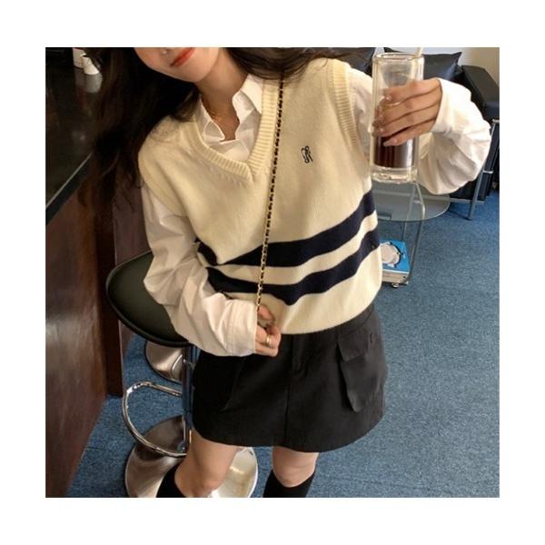 ベスト ジレ V ネックデザイン   ベスト レディース