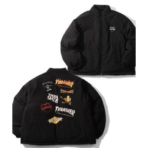 ダウンジャケット ダウン 「THRASHER/スラッシャー」コットンライク タイプライター シームレス 中綿パファージャケット メンズ レディース