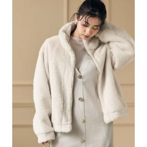 ブルゾン アウター スタンドカラーファーショートブルゾン レディース