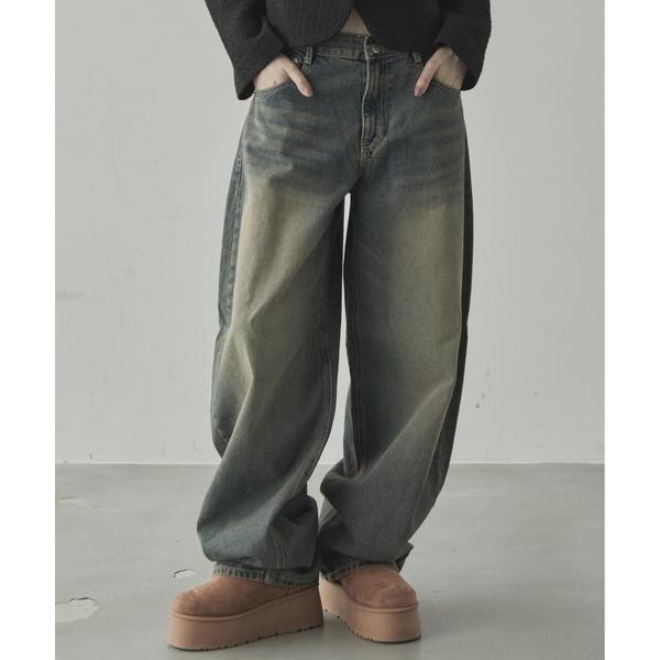 ワイドパンツ ジーンズ デニム デニムパンツ バルーンワイドデニムパンツ レディース