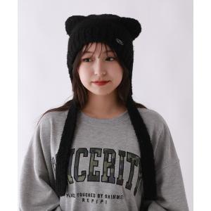 GLOBAL WORK（グローバルワーク） ニット帽 ニットキャップ ラメ猫耳
