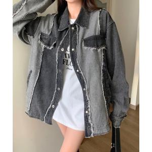 デニムジャケット gジャン 「LAMPOON」リメイクデニムジャケット レディース