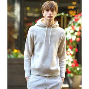 セーター ニット カシミヤブレンドフードニット メンズ