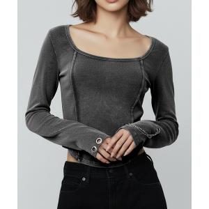 tシャツ メタルパーツデザインカットソー レディース