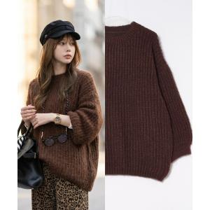 ニット セーター ボリュームオーバーサイズニット レディース