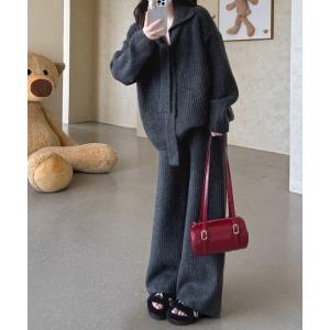 セットアップ ニット＆パンツ2点セットアップ レディース