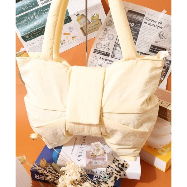 トートバッグ Crossi 中綿キルティングリボントートバッグ レディース