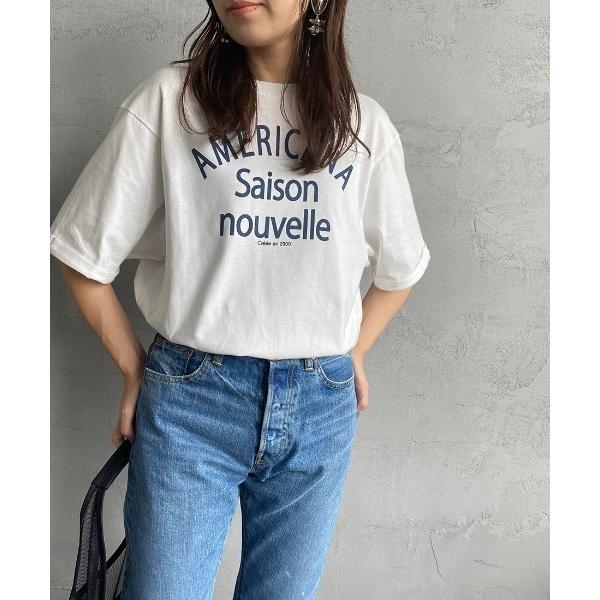 「AMERICANA」 半袖Tシャツ ONE SIZE オフホワイト レディース