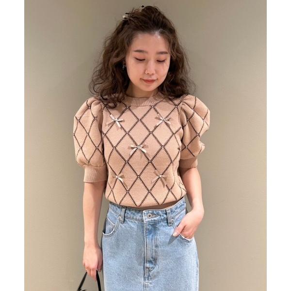 「LILY BROWN」 半袖ニット ONE SIZE ピンク レディース