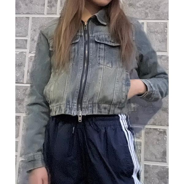 コート アウター ショート丈デニムジャケット レディース