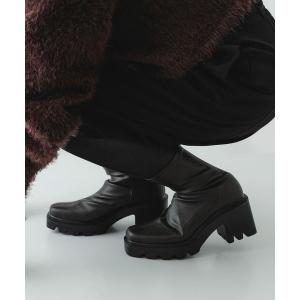 SLY（スライ） ブーツ FRONT ZIP CHUNKY BOOTS フロントジップ チャン
