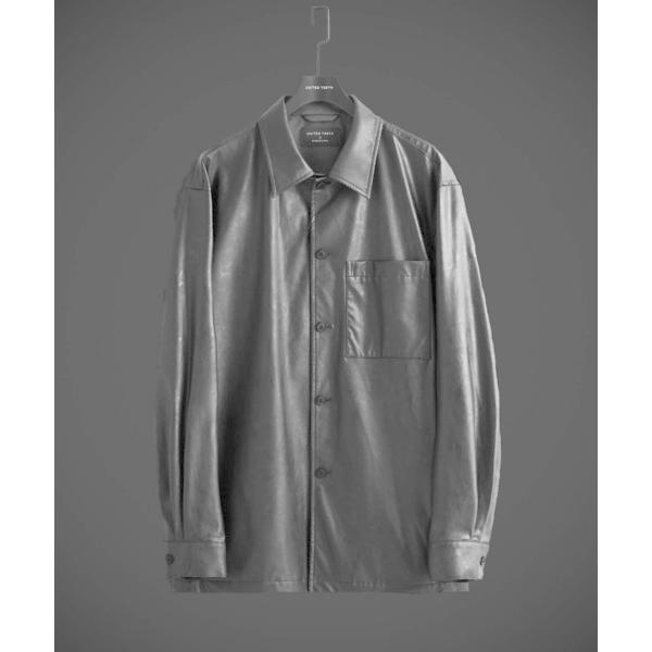 シャツ ライトレザーシャツジャケット メンズ