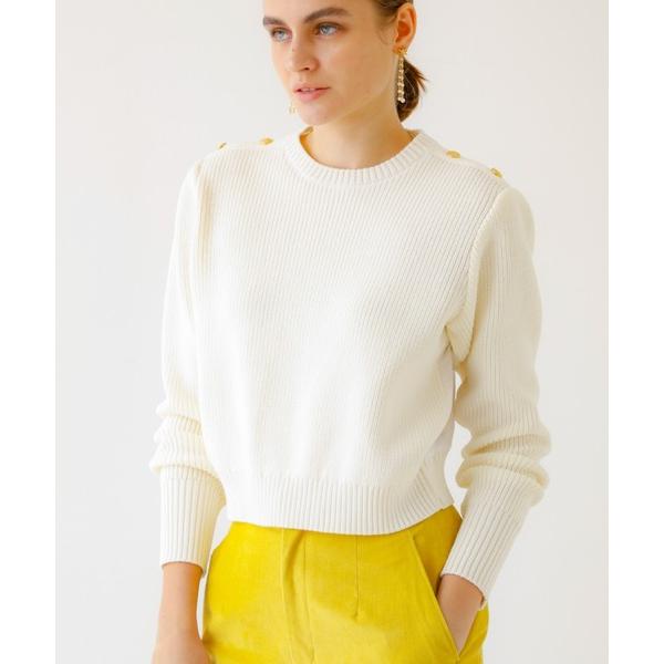 ニット セーター BEAUVET ショルダーボタンプルオーバー レディース