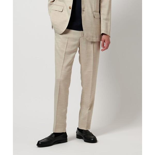 スラックス リネンライク スラブツイル ノープリーツスラックス-セットアップ対応・マシンウォッシャブ...