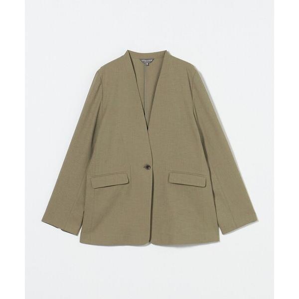 ノーカラーコート コート シボ リラックスジャケット ‐マシンウォッシャブル・セットアップ対応‐ 「...