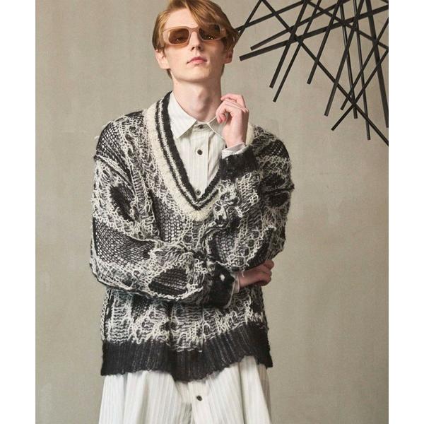 セーター ニット 「UNISEX」Mohair Sheer V-Neck Knit Pullover...