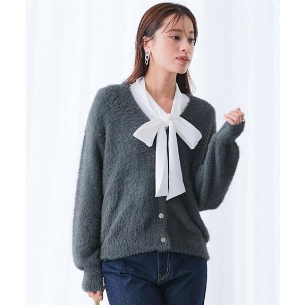 カーディガン シャギーニットVネックカーディガン「大きいサイズ有」 レディース